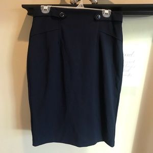 Navy pencil skirt